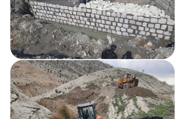 اجرای کانال سنگی ورودی شهرجعفراباد و مرحله سوم بتن ریزی معابرشهر